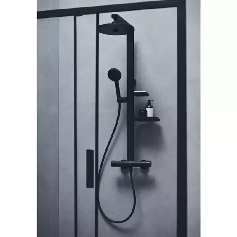 Casa si Gradina - Sanitare - Cazi si cabine de dus - Coloane si seturi de dus - Coloana de dus cu baterie termostatata negru mat Ideal Standard Alu+ - Infinity.ro