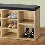 Casa si Gradina - Mobilier - Dulapuri si sifoniere - Dulapuri pantofi - Banca depozitare pantofi 5Five, pentru 8 perechi, sezut tapitat, rafturi detasabile, 105x34x49 cm, bej - Infinity.ro