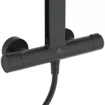 Casa si Gradina - Sanitare - Cazi si cabine de dus - Coloane si seturi de dus - Coloana de dus cu baterie termostatata negru mat Ideal Standard Alu+ - Infinity.ro