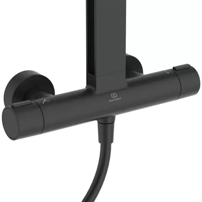 Casa si Gradina - Sanitare - Cazi si cabine de dus - Coloane si seturi de dus - Coloana de dus cu baterie termostatata negru mat Ideal Standard Alu+ - Infinity.ro