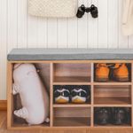 Casa si Gradina - Mobilier - Dulapuri si sifoniere - Dulapuri pantofi - Banca depozitare pantofi 5Five, pentru 8 perechi, sezut tapitat, rafturi detasabile, 105x34x49 cm, bej - Infinity.ro