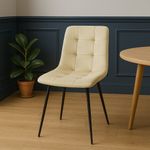 Casa si Gradina - Mobilier - Scaune si fotolii - Scaune - Scaun living tapitat cu catifea, spatar matlasat, 44x54x89 cm, bej - Infinity.ro
