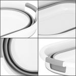 Market - Spalare si intretinere rufe - Uscatoare de rufe si accesorii - Cos de rufe pliabil tip lighean, cu manere, din plastic si silicon, 62x44x28cm, 39litri, gri - Infinity.ro