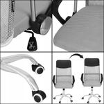 Casa si Gradina - Mobilier - Scaune si fotolii - Scaune - Scaun de birou ergonomic cu reglaj pe inaltime, material tip mesh si ecopiele, 58x60x117 cm, gri - Infinity.ro