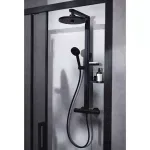 Casa si Gradina - Sanitare - Cazi si cabine de dus - Coloane si seturi de dus - Coloana de dus cu baterie termostatata negru mat Ideal Standard Alu+ - Infinity.ro