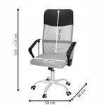 Casa si Gradina - Mobilier - Scaune si fotolii - Scaune - Scaun de birou ergonomic cu reglaj pe inaltime, material tip mesh si ecopiele, 58x60x117 cm, gri - Infinity.ro