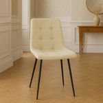 Casa si Gradina - Mobilier - Scaune si fotolii - Scaune - Scaun living tapitat cu catifea, spatar matlasat, 44x54x89 cm, bej - Infinity.ro