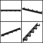 Casa si Gradina - Sanitare - Suporturi si accesorii baie - Accesorii baie - Cuier de baie pentru prosoape cu 2 sisteme instalare, aluminiu, 5 agatatori, 45x4cm, negru - Infinity.ro