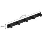 Casa si Gradina - Sanitare - Suporturi si accesorii baie - Accesorii baie - Cuier de baie pentru prosoape cu 2 sisteme instalare, aluminiu, 5 agatatori, 45x4cm, negru - Infinity.ro