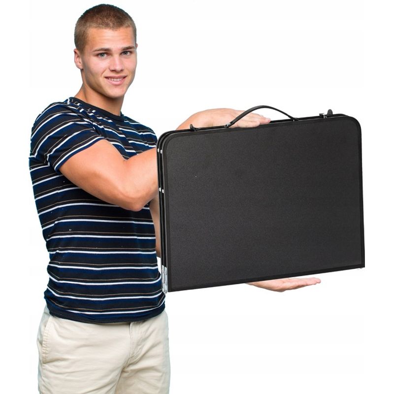 Casa si Gradina - Gradina si terasa - Mobilier exterior - Seturi mobila gradina - Masa pliabila metalica pentru gradina, plaja sau picnic, blat MDF, 60x42x27cm - Infinity.ro