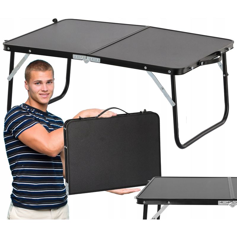 Casa si Gradina - Gradina si terasa - Mobilier exterior - Seturi mobila gradina - Masa pliabila metalica pentru gradina, plaja sau picnic, blat MDF, 60x42x27cm - Infinity.ro