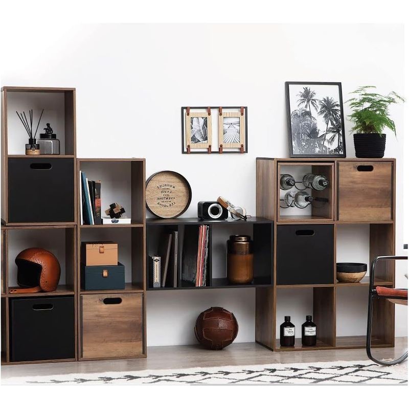 Casa si Gradina - Mobilier - Biblioteci si rafturi - Biblioteci - Biblioteca Mix n Modul Ceda cu 9 compartimente, PAL, 101x32x101 cm, maro - Infinity.ro