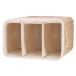 Market - Spalare si intretinere rufe - Uscatoare de rufe si accesorii - Cos de rufe din bambus, pliabil, cu captuseala detasabila lavabila, 3 compartimente, 150L, 63x42x62cm, maro - Infinity.ro