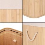Market - Spalare si intretinere rufe - Uscatoare de rufe si accesorii - Cos de rufe din bambus, pliabil, cu captuseala detasabila lavabila, 3 compartimente, 150L, 63x42x62cm, maro - Infinity.ro