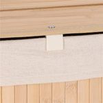 Market - Spalare si intretinere rufe - Uscatoare de rufe si accesorii - Cos de rufe din bambus, pliabil, cu captuseala detasabila lavabila, 3 compartimente, 150L, 63x42x62cm, maro - Infinity.ro