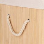 Market - Spalare si intretinere rufe - Uscatoare de rufe si accesorii - Cos de rufe din bambus, pliabil, cu captuseala detasabila lavabila, 3 compartimente, 150L, 63x42x62cm, maro - Infinity.ro