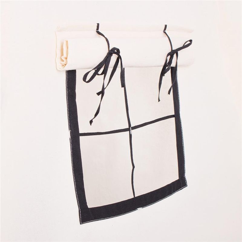 Petshop - Accesorii petshop - Jucarii animale - Jucarii educative - Cort copii Sersimo stil indian Teepee Tent cu fereastra, covoras gros si 2 perne, alb negru - Infinity.ro