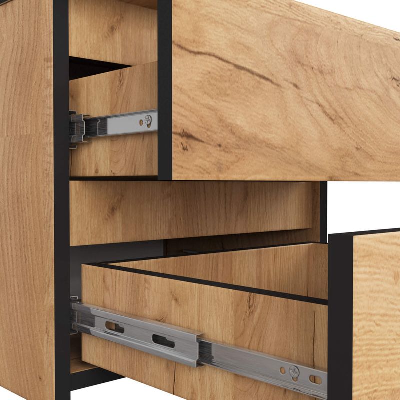 Casa si Gradina - Mobilier - Comode si corpuri - Noptiere - Noptiera cu 2 sertare, din PAL laminat, 40x35x40 cm, stejar craft - Infinity.ro