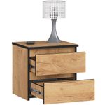 Casa si Gradina - Mobilier - Comode si corpuri - Noptiere - Noptiera cu 2 sertare, din PAL laminat, 40x35x40 cm, stejar craft - Infinity.ro