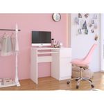 Casa si Gradina - Mobilier - Mese si birouri - Birouri - Birou computer PIKSE cu sertar, dulap si polita glisanta pentru tastatura, dreapta, 90x50x77 cm, alb - Infinity.ro