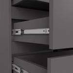 Casa si Gradina - Mobilier - Comode si corpuri - Noptiere - Noptiera cu 3 sertare, PAL laminat, 60x35x57 cm, gri mat - Infinity.ro