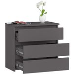 Casa si Gradina - Mobilier - Comode si corpuri - Noptiere - Noptiera cu 3 sertare, PAL laminat, 60x35x57 cm, gri mat - Infinity.ro