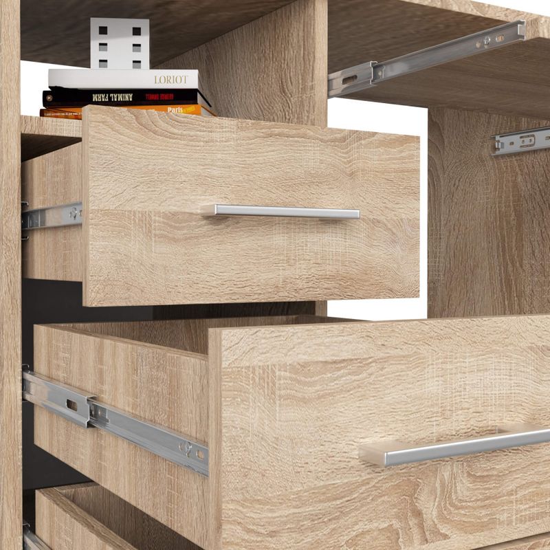 Casa si Gradina - Mobilier - Mese si birouri - Birouri - Birou ANA pentru calculator, cu 3 sertare si 1 usa, 124x52x74 cm, stejar sonoma - Infinity.ro