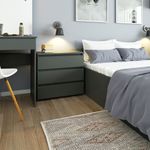 Casa si Gradina - Mobilier - Comode si corpuri - Noptiere - Noptiera cu 3 sertare, PAL laminat, 60x35x57 cm, gri mat - Infinity.ro