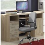 Casa si Gradina - Mobilier - Mese si birouri - Birouri - Birou ANA pentru calculator, cu 3 sertare si 1 usa, 124x52x74 cm, stejar sonoma - Infinity.ro