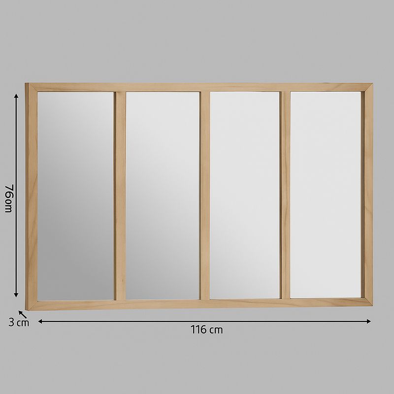 Casa si Gradina - Mobilier - Comode si corpuri - Masute de toaleta - Oglinda Atmosphera Nae cu rama din lemn paulownia, 116x76 cm, montaj vertical/orizontal, natur - Infinity.ro