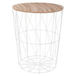Casa si Gradina - Mobilier - Mese si birouri - Masute de cafea - Masuta cafea Atmosphera Kumi, otel si MDF, 47x57 cm, alb - Infinity.ro