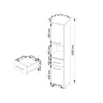 Casa si Gradina - Mobilier - Mobilier baie - Corpuri baie - Dulap baie tip coloana cu 2 usi, 1 sertar si rafturi interioare, PAL laminat, 30x30x140 cm, alb si gri - Infinity.ro
