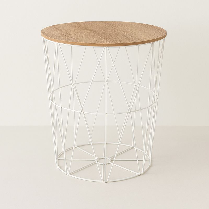 Casa si Gradina - Mobilier - Mese si birouri - Masute de cafea - Masuta cafea Atmosphera Kumi, otel si MDF, 47x57 cm, alb - Infinity.ro