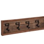 Casa si Gradina - Mobilier - Organizare si depozitare - Cuiere - Cuier perete Atmosphera Paolo cu 5 carlige, lemn mango si fier, 83x21 cm, maro - Infinity.ro