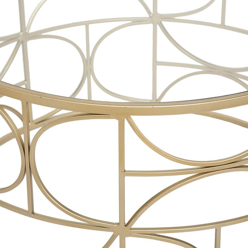 Casa si Gradina - Mobilier - Mese si birouri - Masute de cafea - Masa cafea Atmosphera Artifice rotunda, sticla si metal, 71x41 cm, auriu - Infinity.ro