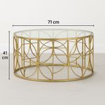 Casa si Gradina - Mobilier - Mese si birouri - Masute de cafea - Masa cafea Atmosphera Artifice rotunda, sticla si metal, 71x41 cm, auriu - Infinity.ro