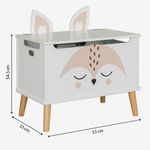 Casa si Gradina - Mobilier - Mobilier copii - Mobilier camera copiilor - Lada depozitare Atmosphera for kids Renard, 53x33x55 cm, MDF cu picioare lemn, alb - Infinity.ro