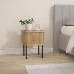 Casa si Gradina - Mobilier - Comode si corpuri - Noptiere - Noptiera Atmosphera Colva cu 2 usi, MDF si picioare metalice, 40x40x53 cm, bej - Infinity.ro