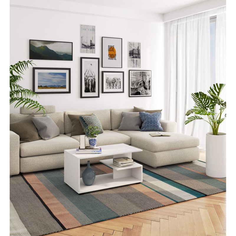Casa si Gradina - Mobilier - Mese si birouri - Masute de cafea - Masuta de cafea, PAL laminat, 90x51x45 cm, alb - Infinity.ro
