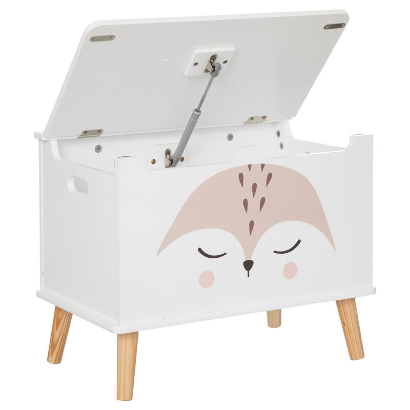 Casa si Gradina - Mobilier - Mobilier copii - Mobilier camera copiilor - Lada depozitare Atmosphera for kids Renard, 53x33x55 cm, MDF cu picioare lemn, alb - Infinity.ro