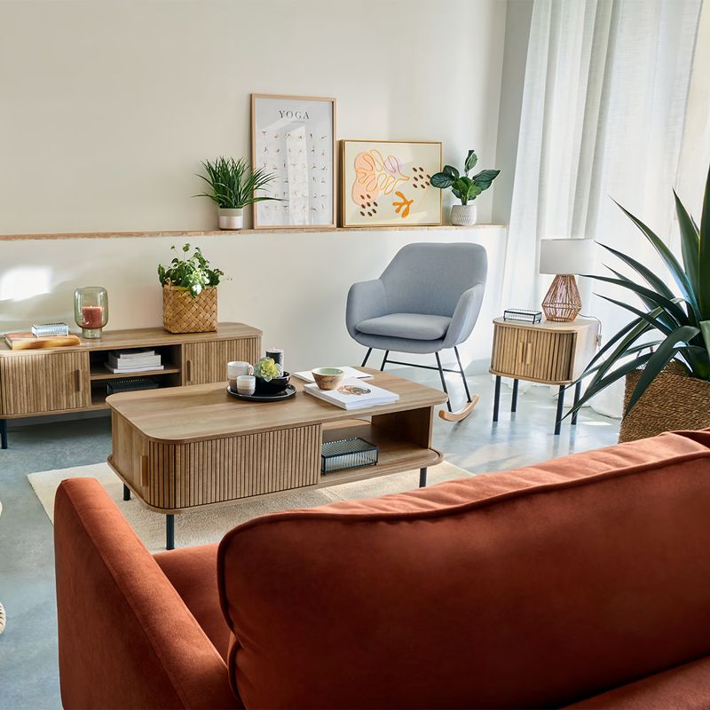 Casa si Gradina - Mobilier - Comode si corpuri - Noptiere - Noptiera Atmosphera Colva cu 2 usi, MDF si picioare metalice, 40x40x53 cm, bej - Infinity.ro