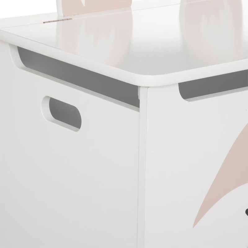 Casa si Gradina - Mobilier - Mobilier copii - Mobilier camera copiilor - Lada depozitare Atmosphera for kids Renard, 53x33x55 cm, MDF cu picioare lemn, alb - Infinity.ro