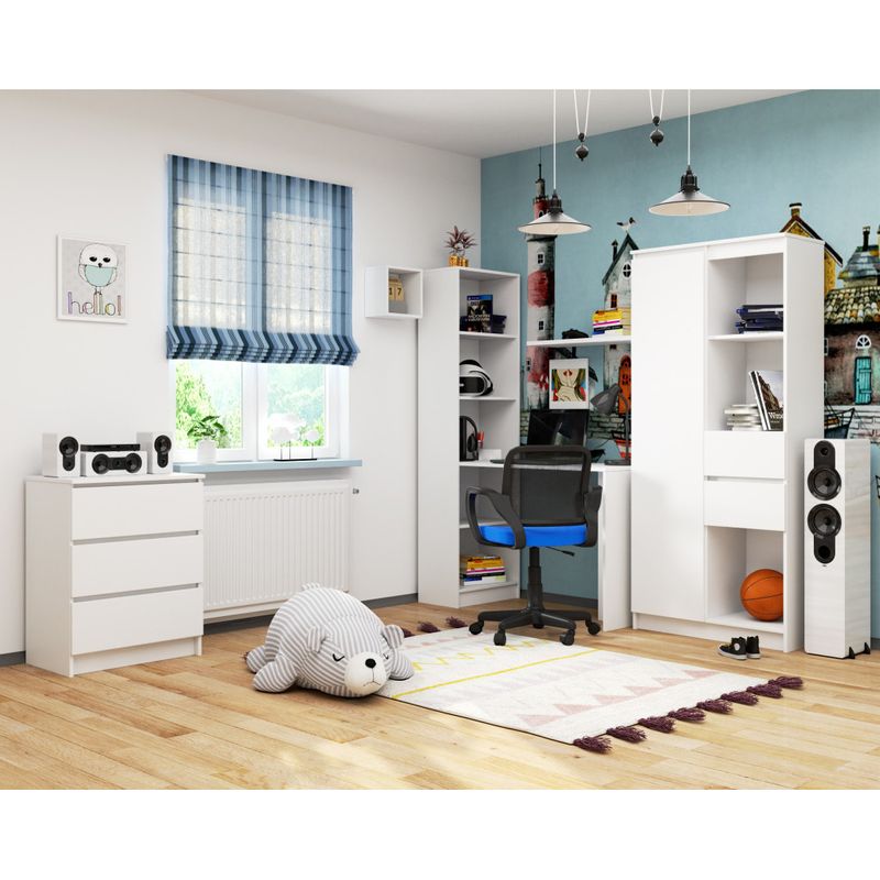 Casa si Gradina - Mobilier - Mese si birouri - Birouri - Birou cu rafturi SMART, PAL laminat, 125x50x180 cm, alb - Infinity.ro