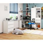 Casa si Gradina - Mobilier - Mese si birouri - Birouri - Birou de colt TED, cu rafturi si polita glisanta pentru tastatura, 80x80x74 cm, alb - Infinity.ro