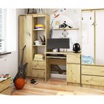 Casa si Gradina - Mobilier - Mese si birouri - Birouri - Birou computer PIKSEL, cu sertar, dulap si raft pentru tastatura, dreapta, 90x50x77 cm, stejar artisan - Infinity.ro