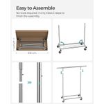 Casa si Gradina - Mobilier - Organizare si depozitare - Cuiere - Suport pentru haine cu sina superioara extensibila, pe roti, reglabil pe latime, 45x(92-132)x160cm, inox argintiu - Infinity.ro