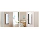 Casa si Gradina - Mobilier - Comode si corpuri - Masute de toaleta - Dulap de bijuterii cu oglinda, din MDF, montare pe perete, 37x10x120 cm, negru - Infinity.ro