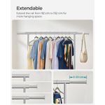 Casa si Gradina - Mobilier - Organizare si depozitare - Cuiere - Suport pentru haine cu sina superioara extensibila, pe roti, reglabil pe latime, 45x(92-132)x160cm, inox argintiu - Infinity.ro