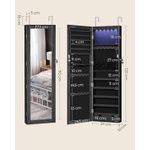 Casa si Gradina - Mobilier - Mobilier baie - Comode baie - Dulap de bijuterii cu oglinda, din MDF, montare pe perete, 37x10x120 cm, negru - Infinity.ro