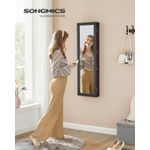 Casa si Gradina - Mobilier - Comode si corpuri - Masute de toaleta - Dulap de bijuterii cu oglinda, din MDF, montare pe perete, 37x10x120 cm, negru - Infinity.ro